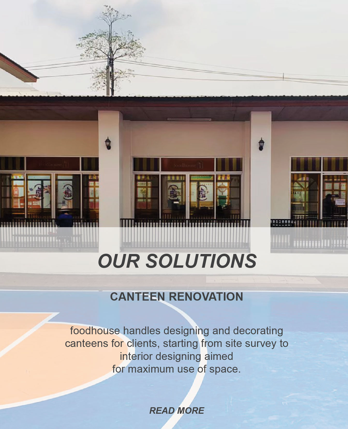 canteen renovation on design and decorate, starting from site survey to interior designing aimed for maximum use of space - foodhouse